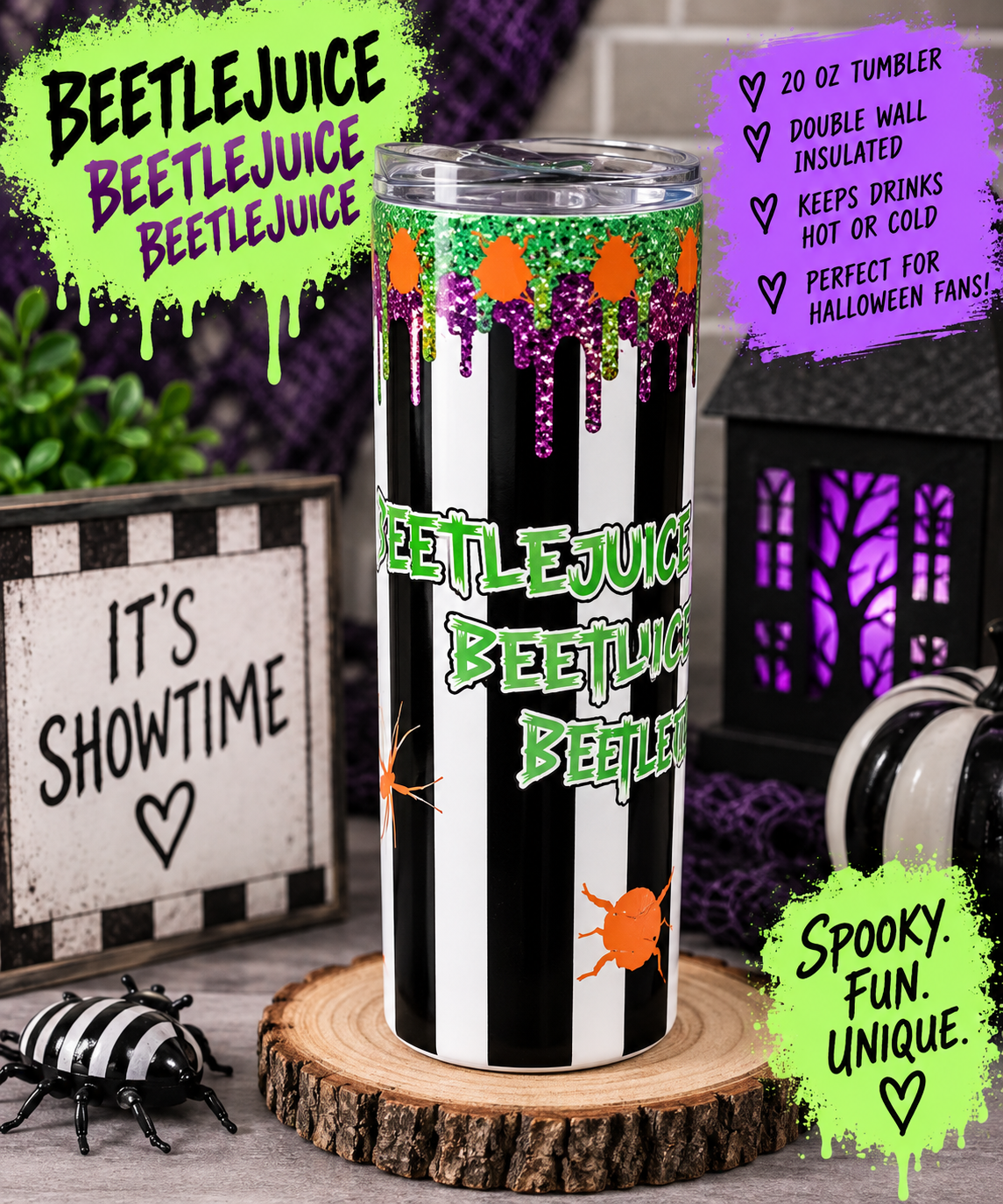 Beetle juice 20 oz Tumbler