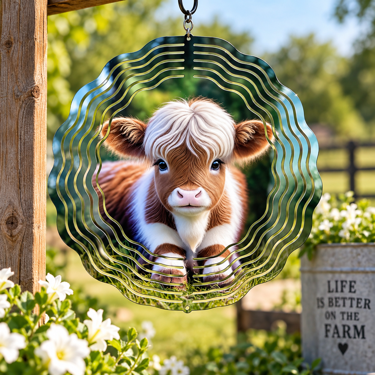Highland Cow Wind Spinner