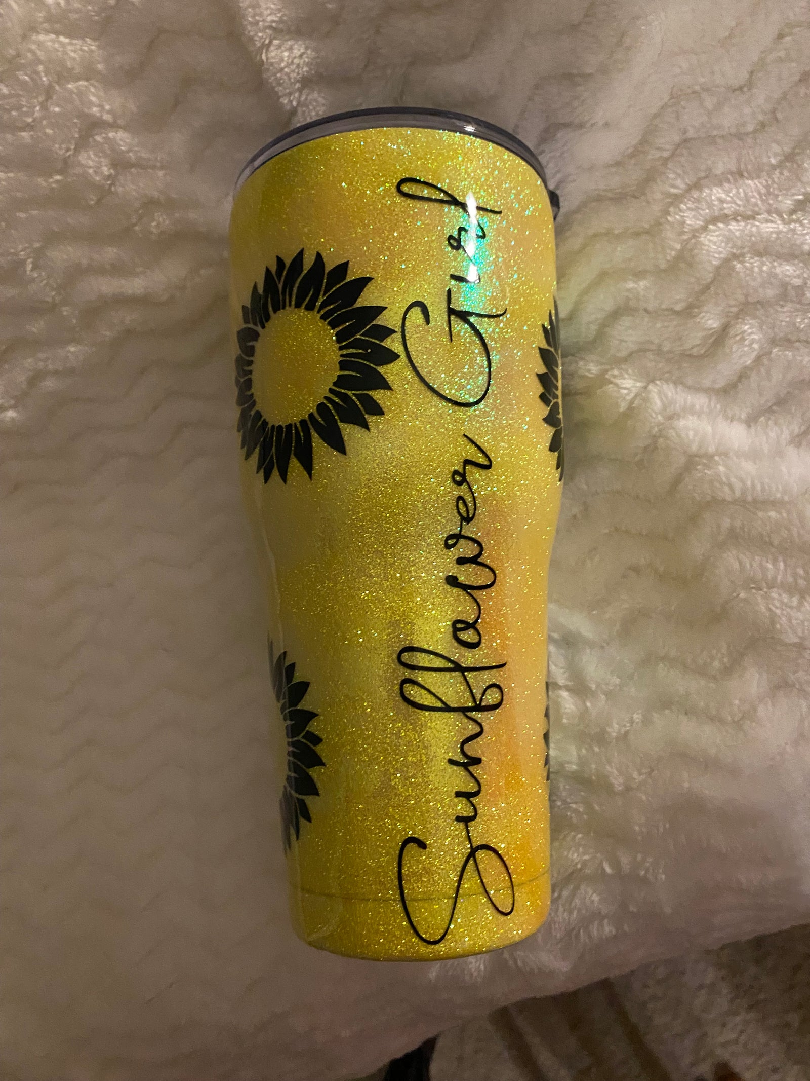 Sunflower Girl Glitter tumbler