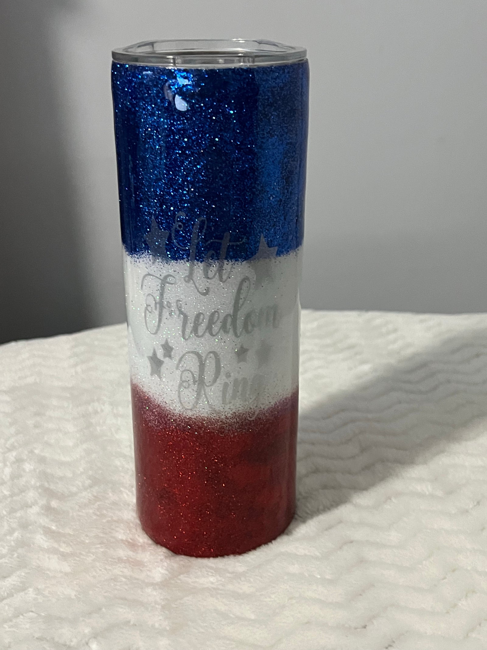 Let Freedom Ring glitter Skinny Tumbler