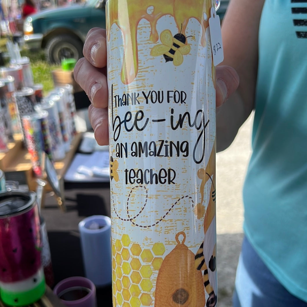 Bee amazing teacher tumbler