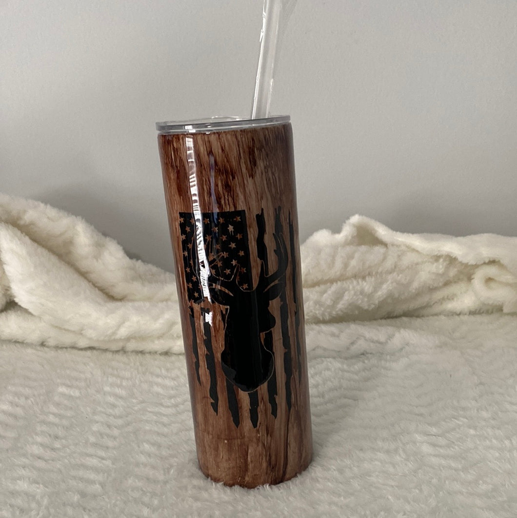 Deer Flag Wood Grain