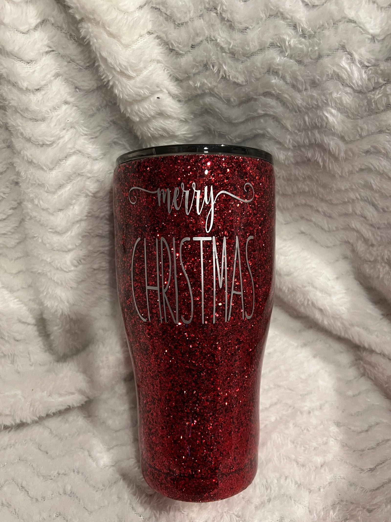 Merry Christmas red glitter
